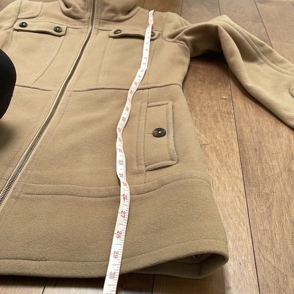 Cole Haan wool blend military trench coat jacket beige tan zipper size 4 - Picture 10 of 14